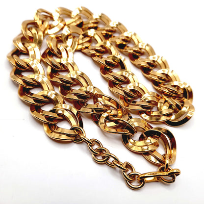 Vintage 1980s MONET Double Curb Chunky Chain Necklace, 20 Inches