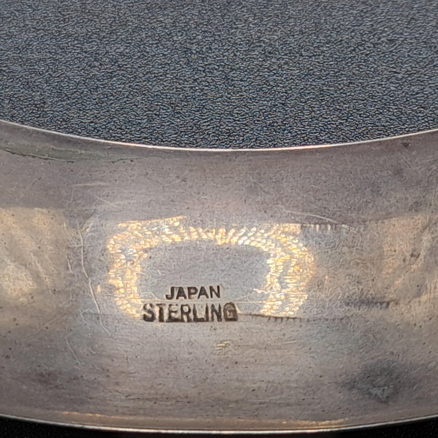 Vintage Japanese Sterling Cuff Bracelet, Mt. Fuji Pagoda Japanese Scene Panorama, 1960s Jewelry