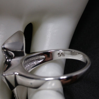 Swarovski Three Triangle Ring, Crystal & Pave, Rhodium Plated, Size 7.5