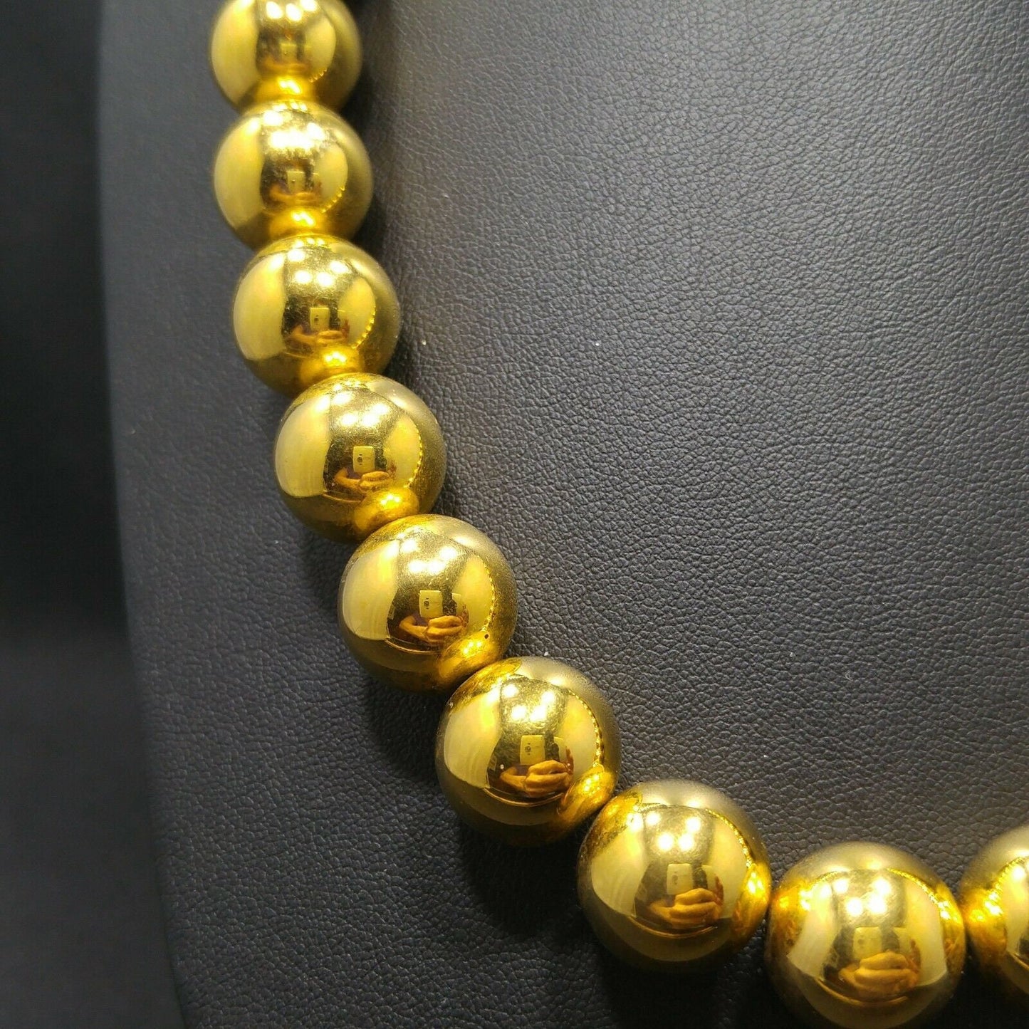 Vintage Monet Gold Plated Beaded Necklace 15mm Beads 1950s–1960s