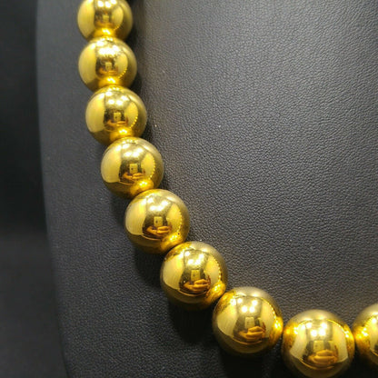 Vintage Monet Gold Plated Beaded Necklace 15mm Beads 1950s–1960s