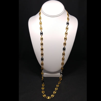 Jackie Kennedy Replica Necklace – Camrose & Kross JBK Gold Black Enamel Links, 1990s