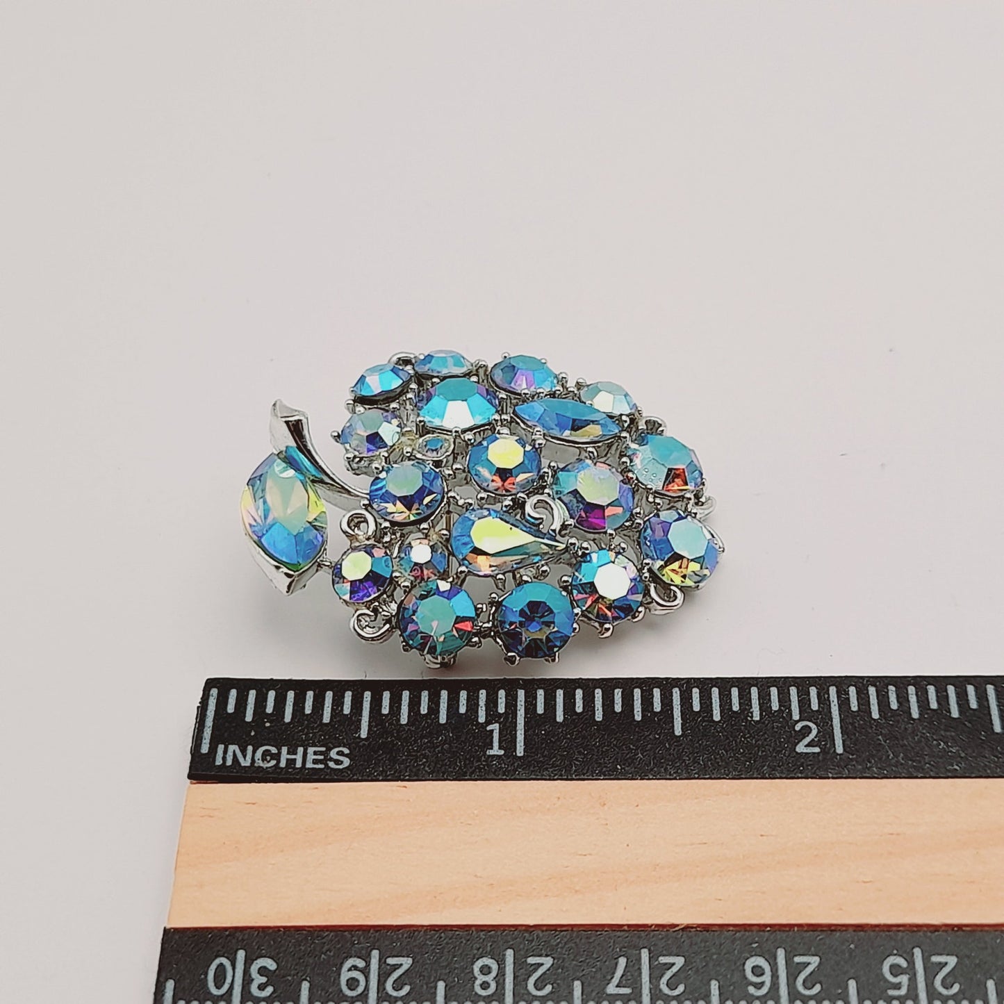 Vintage Lisner Blue Aurora Borealis Fruit Brooch