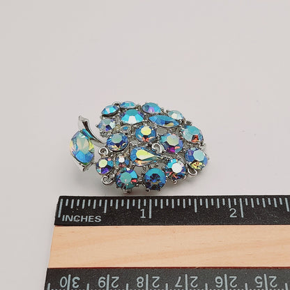 Vintage Lisner Blue Aurora Borealis Fruit Brooch