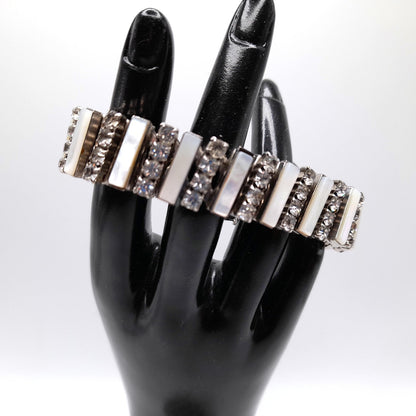 Vintage Mother of Pearl Expansion Bracelet, Rare Design, 1950s