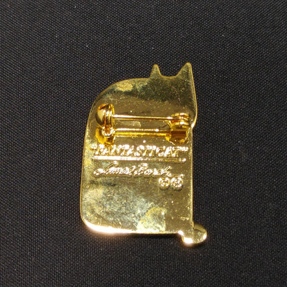 Laurel Burch "Fantasticat" Cat Brooch, Cloisonne Gold Plate, Enamel Pin, 1980s Vintage Jewelry