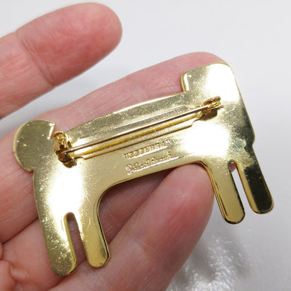 Laurel Burch "Zzzebra" Brooch, Gold Plated, 1980s Vintage Jewelry