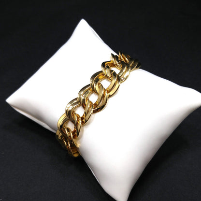 Monet Chunky Necklace Bracelet Brooch Earrings Set, Gold Plated, 1980s Vintage Jewelry