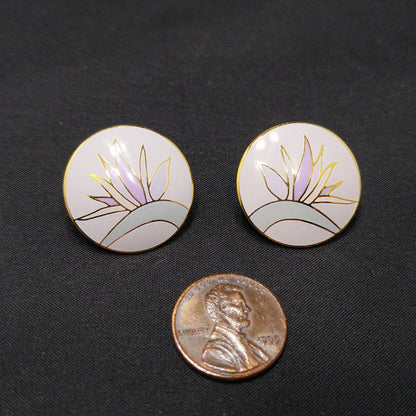 Vintage Laurel Burch Bird of Paradise Post Earrings, Gold Plated, 1980 Vintage