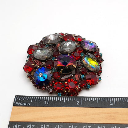 Vintage Red Rhinestone Margarita Brooch - Statement Piece