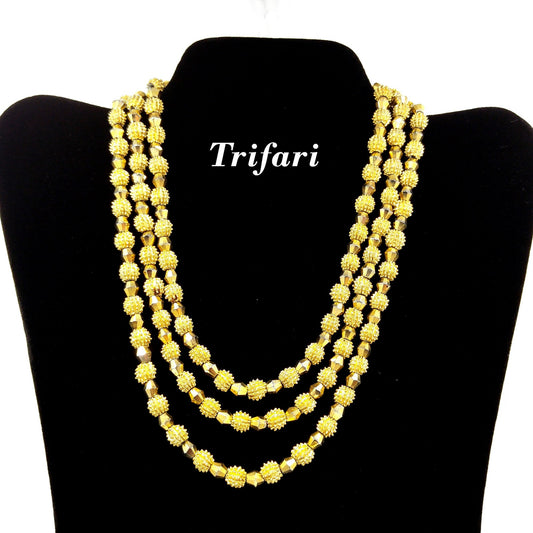 Crown Trifari Brutalist Necklace, Electra Collection, 1950s Vintage Jewelry