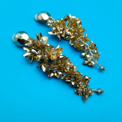 Oscar de la Renta Flower Vine Clip-On Earrings