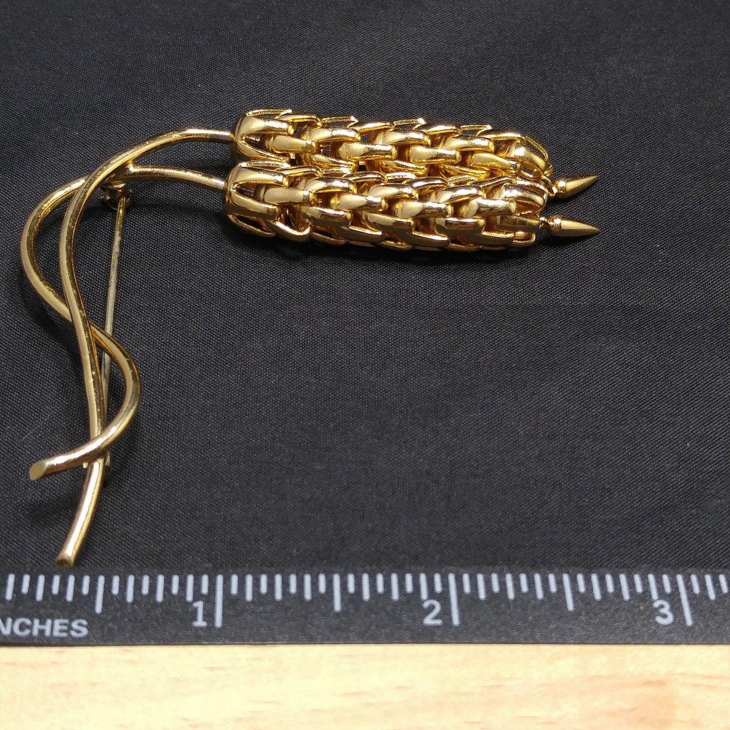 Napier "Wheat Chain" Brooch, Eugene Bertolli Designer, Book Piece, 1950s Vintage Jewelry