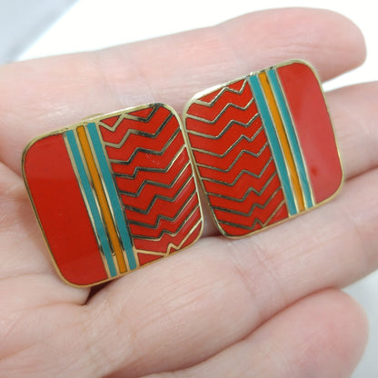 Laurel Burch "Ahktar" Post Earrings, Gold Plated, 1980s Vintage Jewelry
