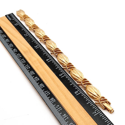 Vintage Crown Trifari Ribbon Gold Plated Bracelet, 7 1/8 Inches