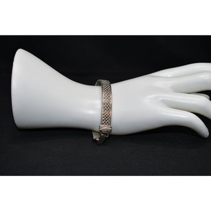 Goldette Silver Tone Mid Century Bracelet, 1950s Vintage Jewelry