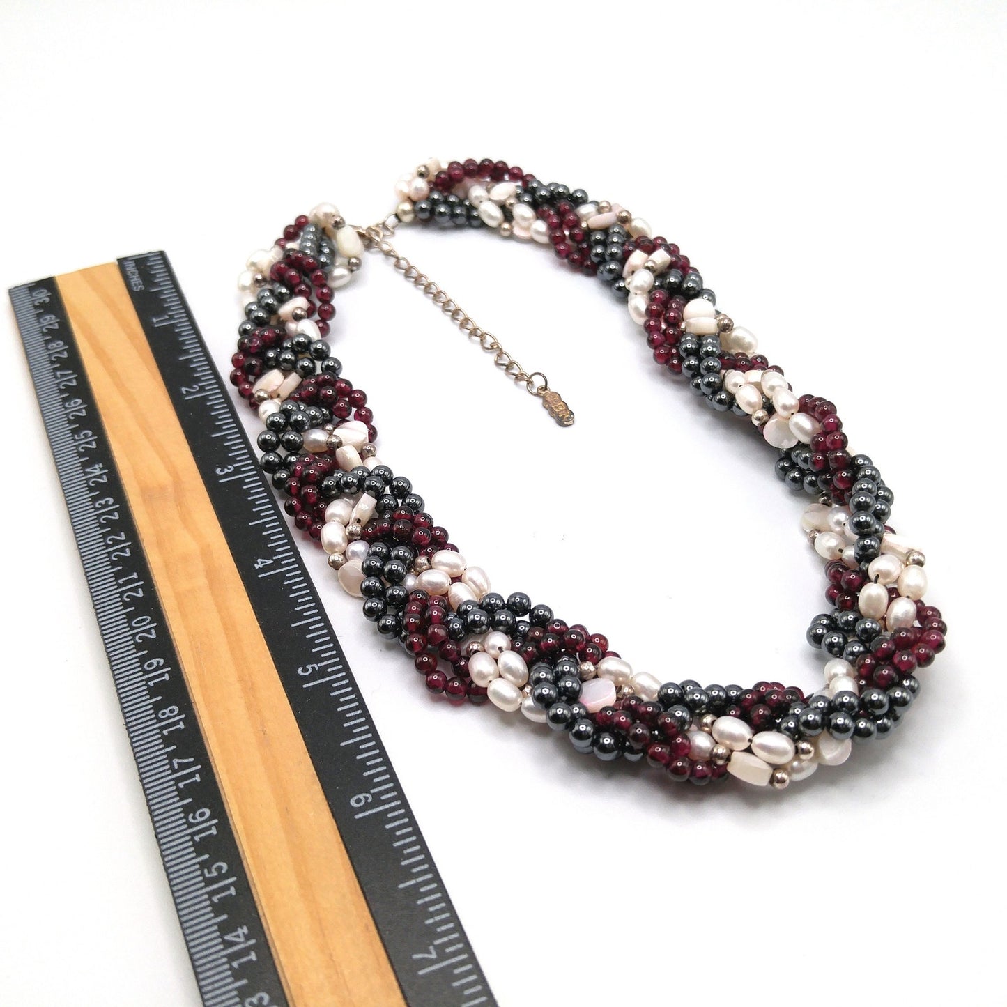 Jackie Kennedy Replica Necklace – Camrose & Kross JBK Garnet Pearl Hematite, 1990s