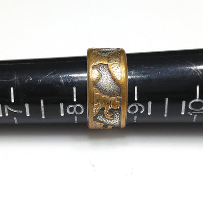 Floyd & Lloyd Becenti Navajo Ring, US Size 8 1/2, Gold Fill Sterling, 1990s Vintage Jewelry