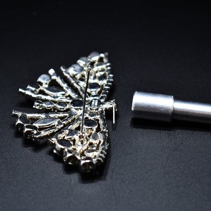Tammey Jewels Clear Rhinestone Butterfly Brooch, 1960s Vintage Jewelry
