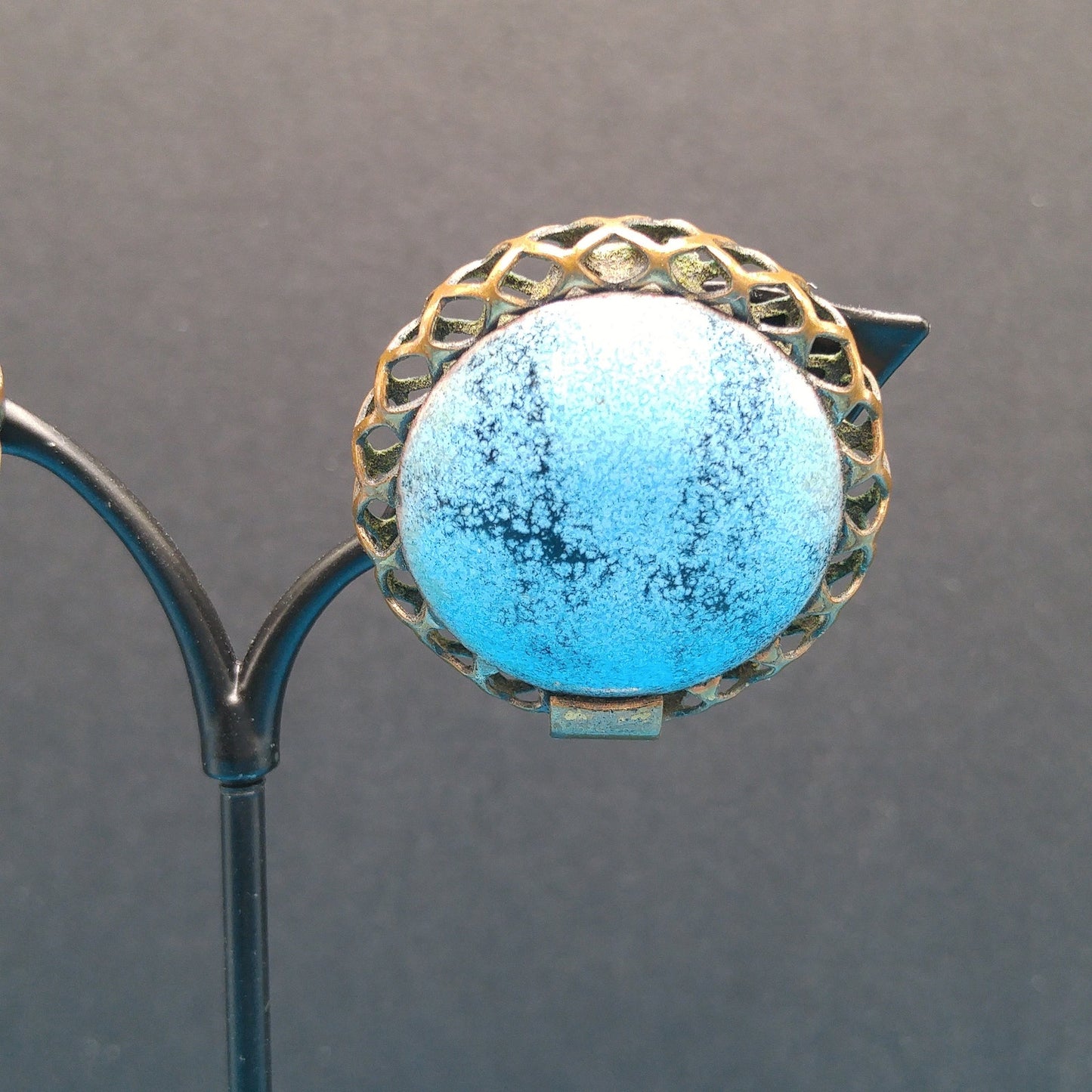 Vintage Matisse Enamel Copper Earrings 1950s 1960s Mid-Century Modern Signed