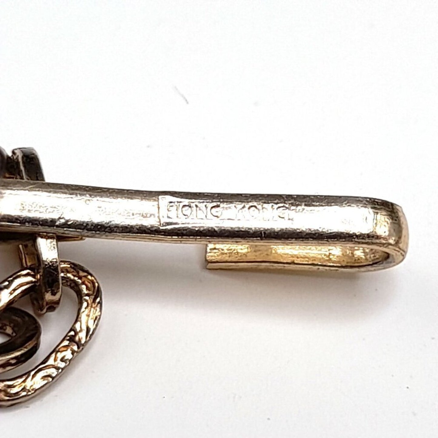 Vintage Hong Kong Boho Chain Belt Brown Glass Stones 32" Filigree 1960s