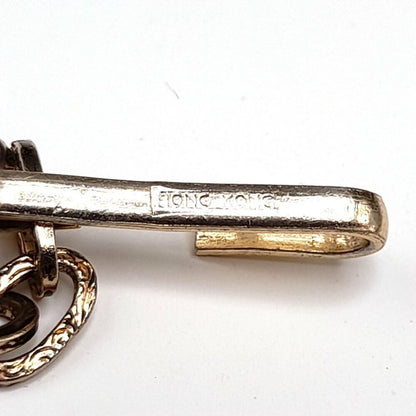 Vintage Hong Kong Boho Chain Belt Brown Glass Stones 32" Filigree 1960s