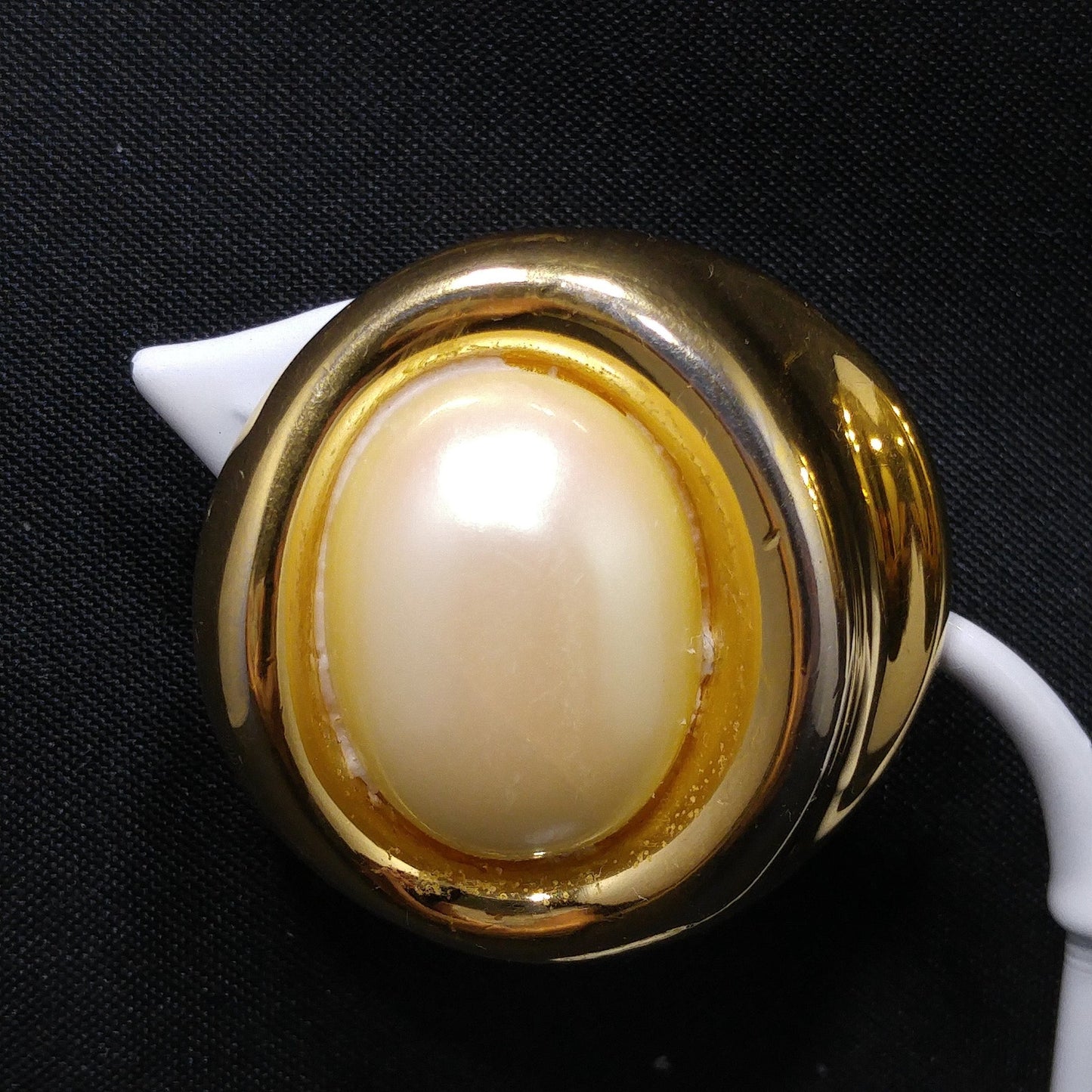 Vintage Givenchy Clip-On Earrings – Opalescent Faux Pearls, Gold Plated, 1980s