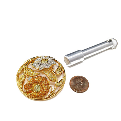 Swarovski Rhinestone Harmony Brooch, "Garden of Tranquility", Gold Plated, 2001 Vintage Jewelry