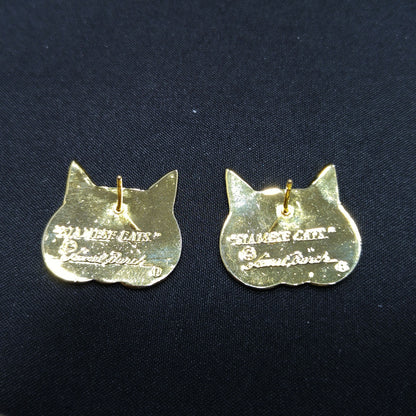 Laurel Burch "Siamese Cats" Post Earrings, 1980s Vintage Jewelry