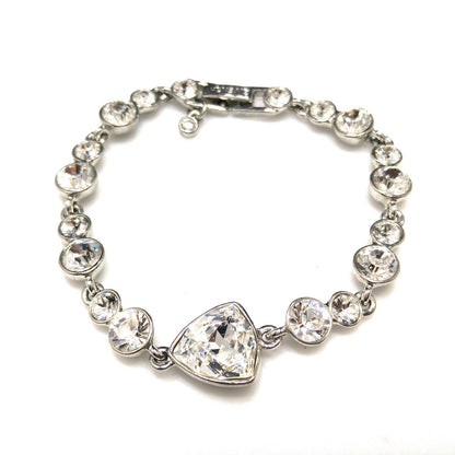 Vintage Givenchy Bracelet – Clear Rhinestone Links, Rhodium Plate, 1990s