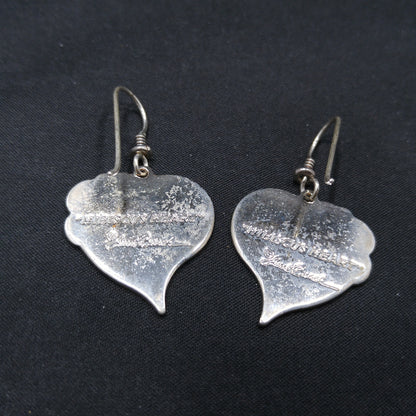 Vintage Laurel Burch "Hibiscus Heart" Earrings, Enamel Rhodium Plated