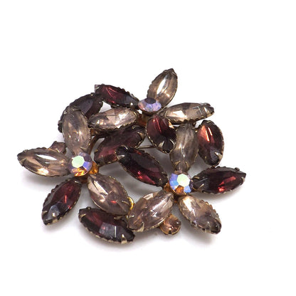 Floral Purple Lilac Floral Brooch, Riveted Construction, 1950s Vintage Jewelry