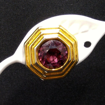 Vintage Christian Dior Purple Rhinestone Clip Earrings, Gold Plated