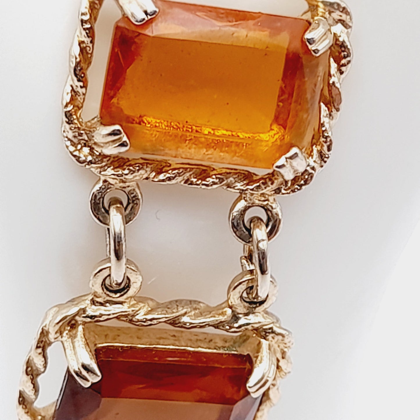 Vintage Sarah Coventry Light Dark Topaz Link Bracelet 1970s