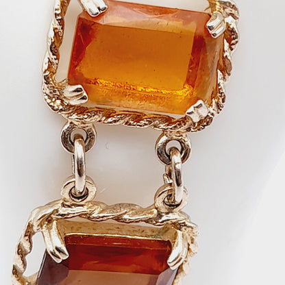 Vintage Sarah Coventry Light Dark Topaz Link Bracelet 1970s
