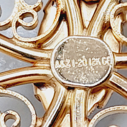 Vintage Gold Filled Butterfly Brooch Green Gemstone Center 1-20 14K GF