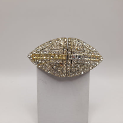 Coro Duette Rhinestone Brooch, Art Deco Dress Clips, Patent 1798867