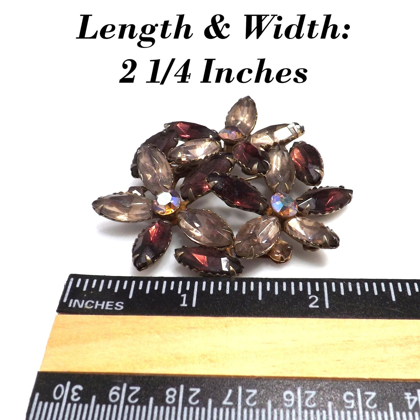 Floral Purple Lilac Floral Brooch, Riveted Construction, 1950s Vintage Jewelry