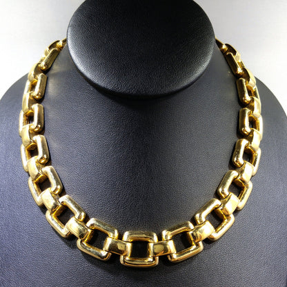 Vintage CINER Gold Chain Choker Necklace, Gold Plated, 1980s