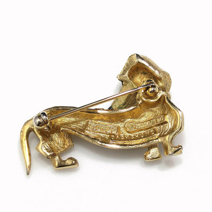 Boucher Dachshund Dog Brooch, Number 8167P, 1960s Vintage Jewelry