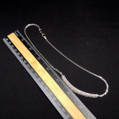 Vintage Swarovski Necklace – Rhodium Plated Pavé Clear Rhinestones, 1990s