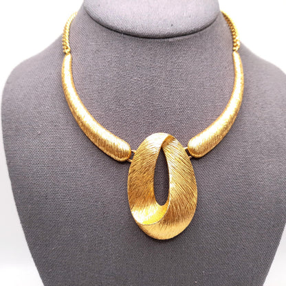 Piscitelli Gold Plated Pendant Necklace, Made in USA, Vintage Jewelry
