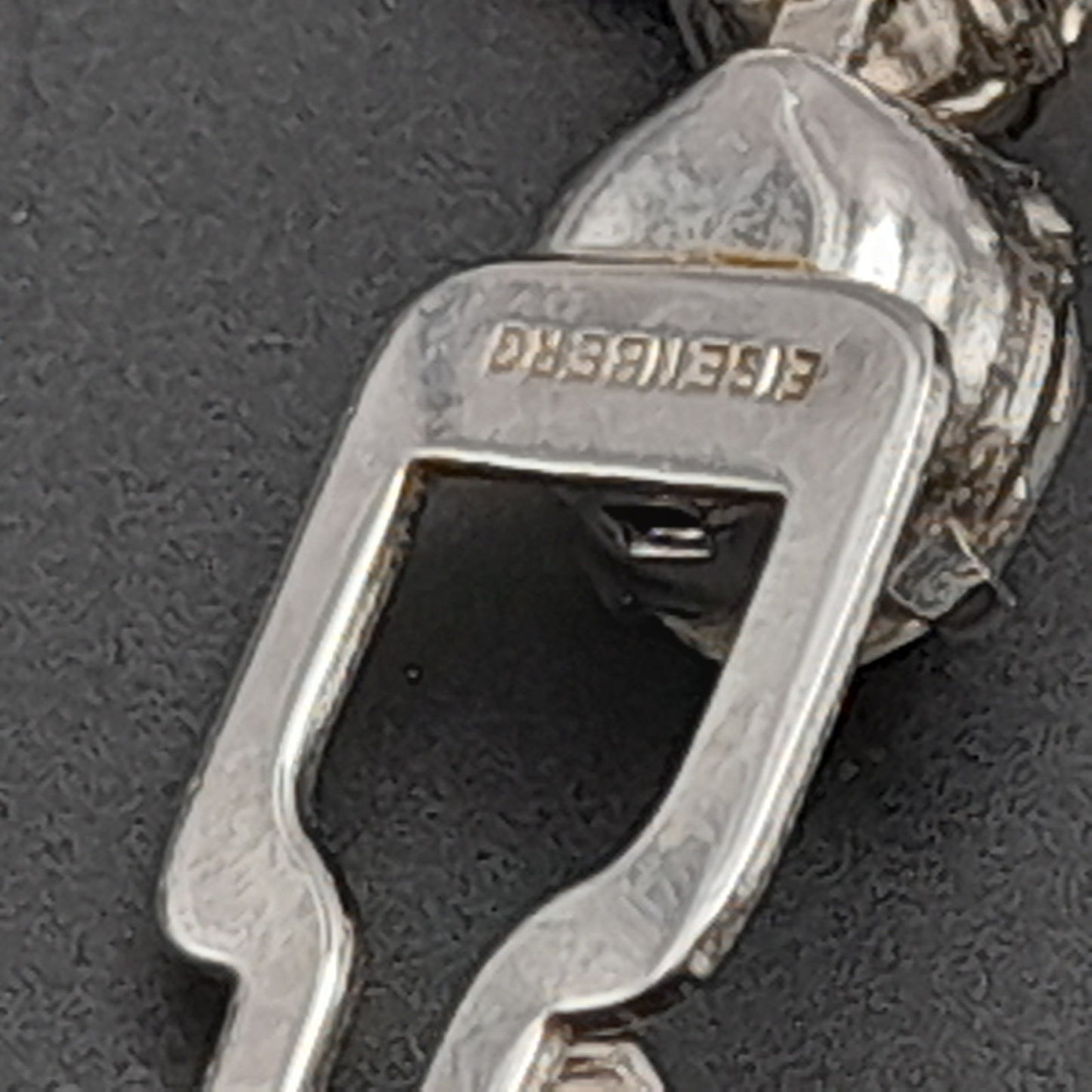 Eisenberg Clear Rhinestone Necklace Rhodium Plated 1950s Bridal Vintage