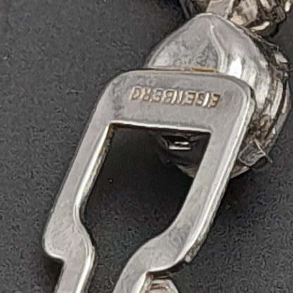 Eisenberg Clear Rhinestone Necklace Rhodium Plated 1950s Bridal Vintage