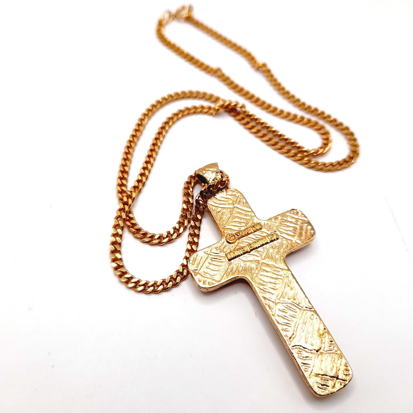 Vintage Sarah Coventry Cross Pendant Necklace, Limited Edition 1978