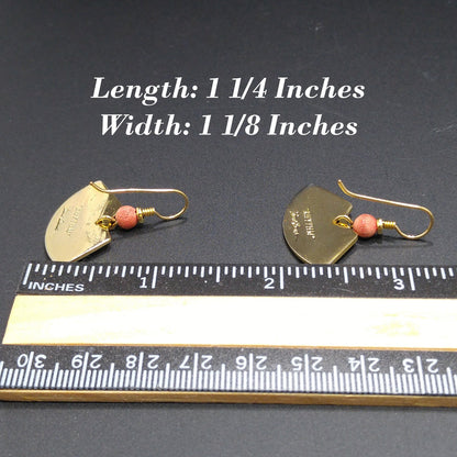 Vintage Laurel Burch "Rhythm" Earrings, Orange Enamel, Gold Plated