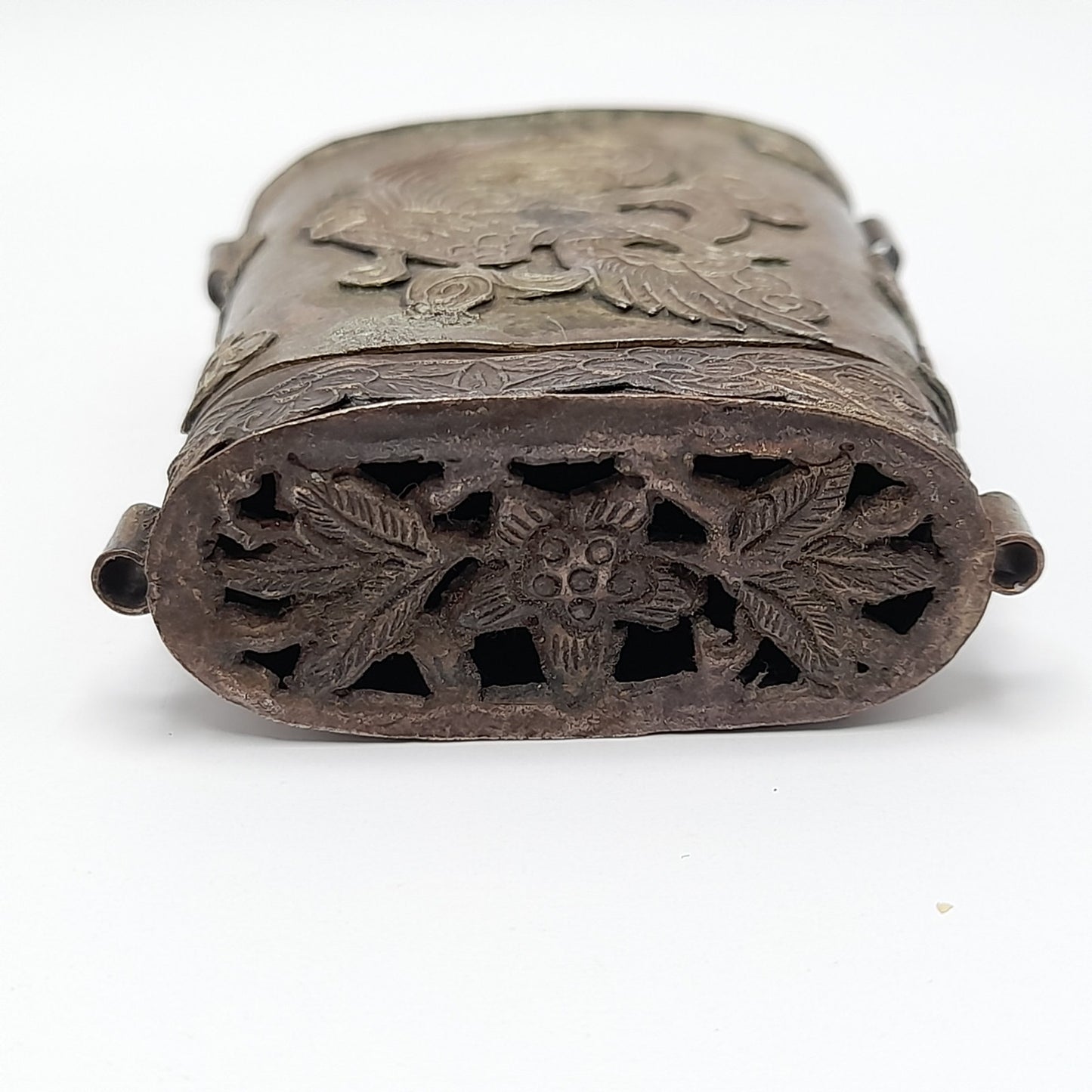 Vintage Dragon & Phoenix Asian Art Box Pendant, No Chain
