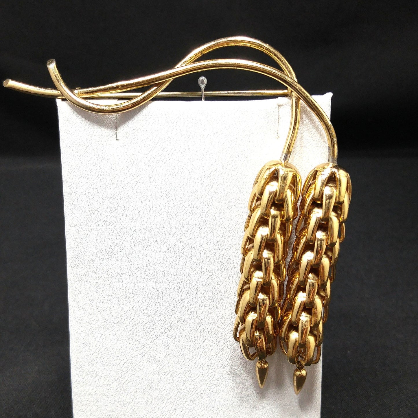 Napier "Wheat Chain" Brooch, Eugene Bertolli Designer, Book Piece, 1950s Vintage Jewelry