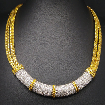 Vintage Swarovski Necklace & Bracelet Set – Gold Plated, Clear Crystals, 1980s–1990s