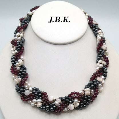 Jackie Kennedy Replica Necklace – Camrose & Kross JBK Garnet Pearl Hematite, 1990s